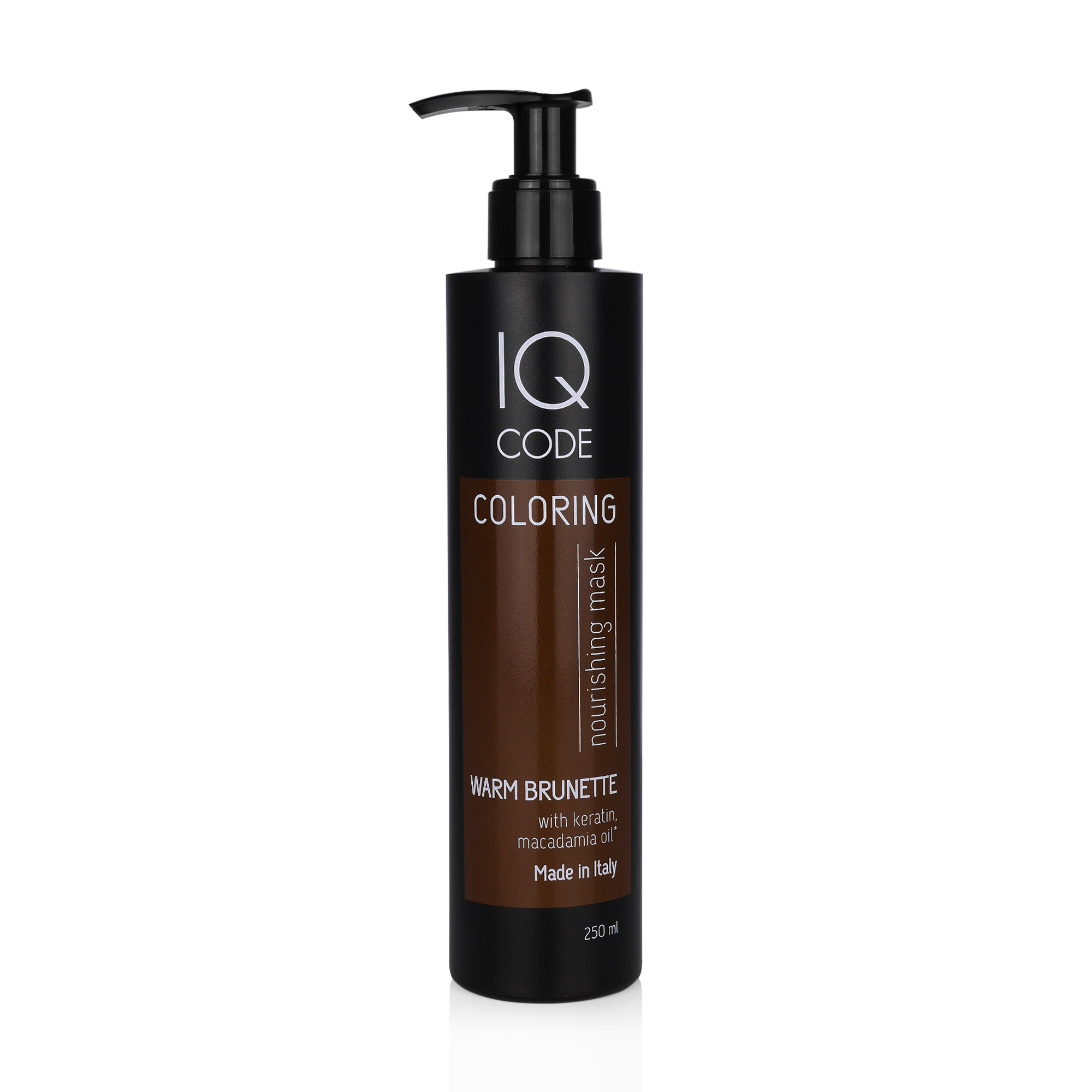 Тонувальна маска для волосся IQ code Color Mask Теплий каштановий (Warm Brunette), 250 мл